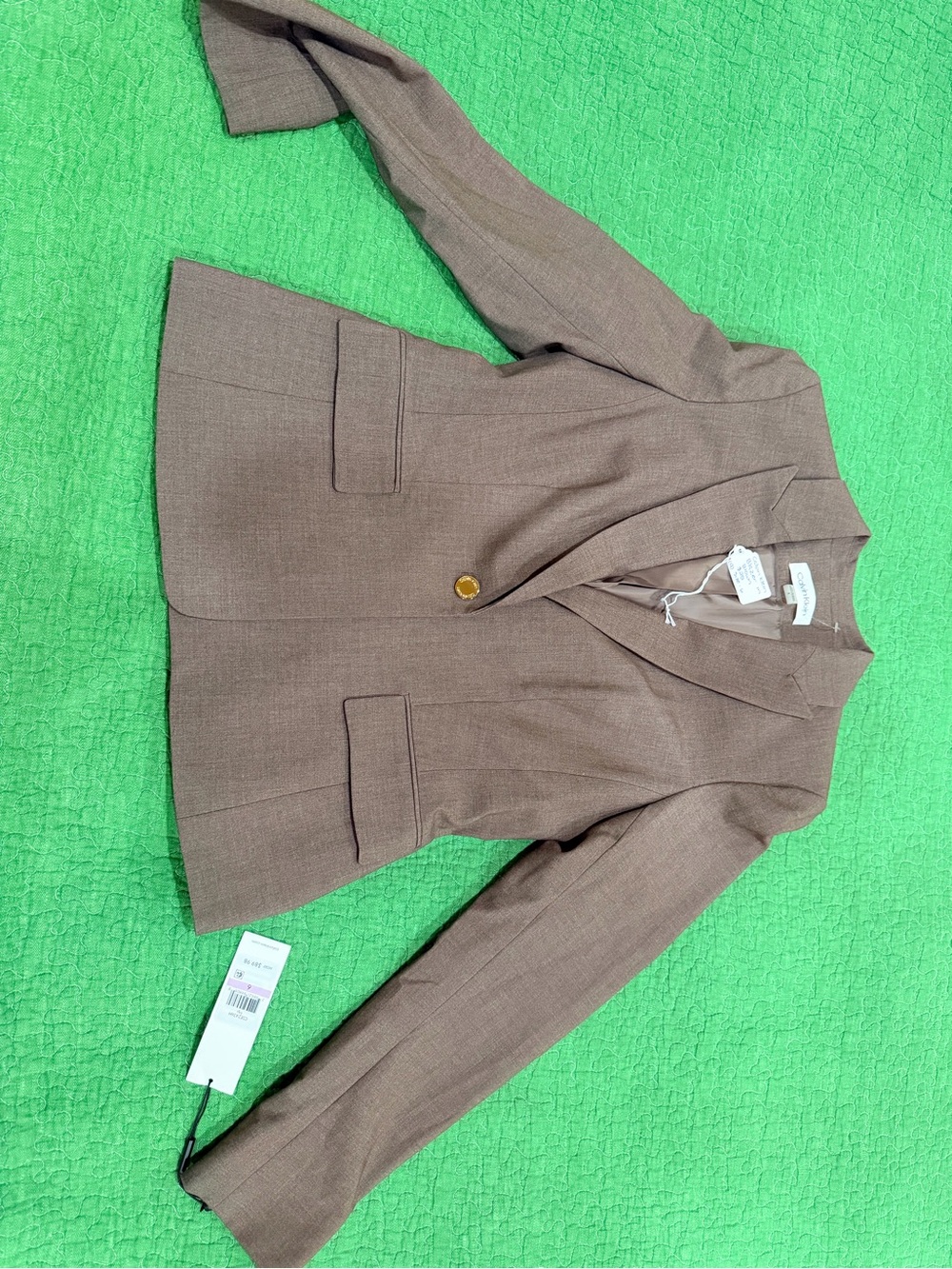 Calvin Klein Brown Single-Button Blazer